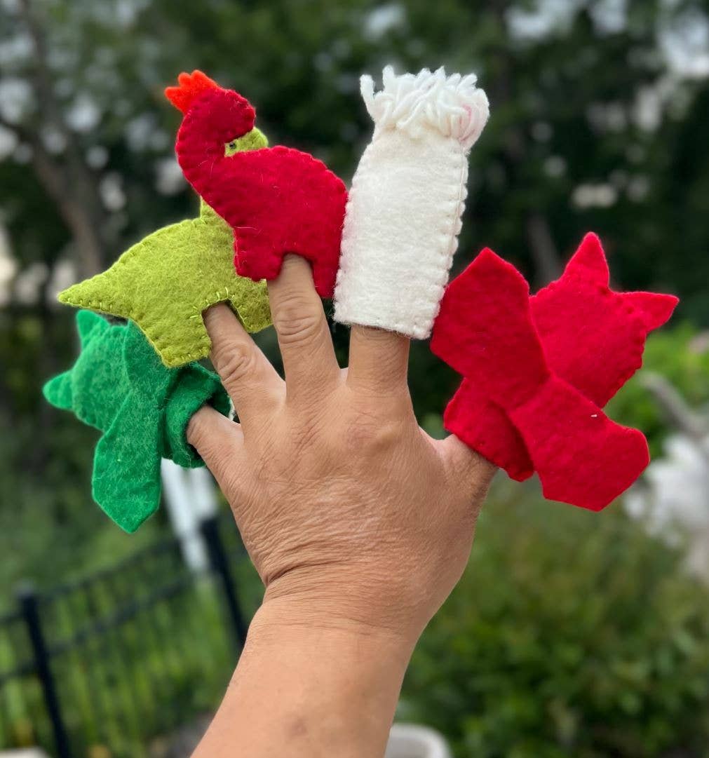 Lungta Imports – wholesale Finger puppet – Child & baby – Finger Puppets, Animal Puppets, Felt Finger Games Set of 5pc9