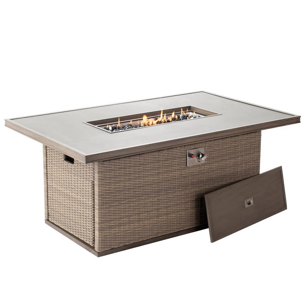 Alfresco Home - Wholesale Fire Pit - FIrepit - Rectangular Aluminum outdoor gas firepit0