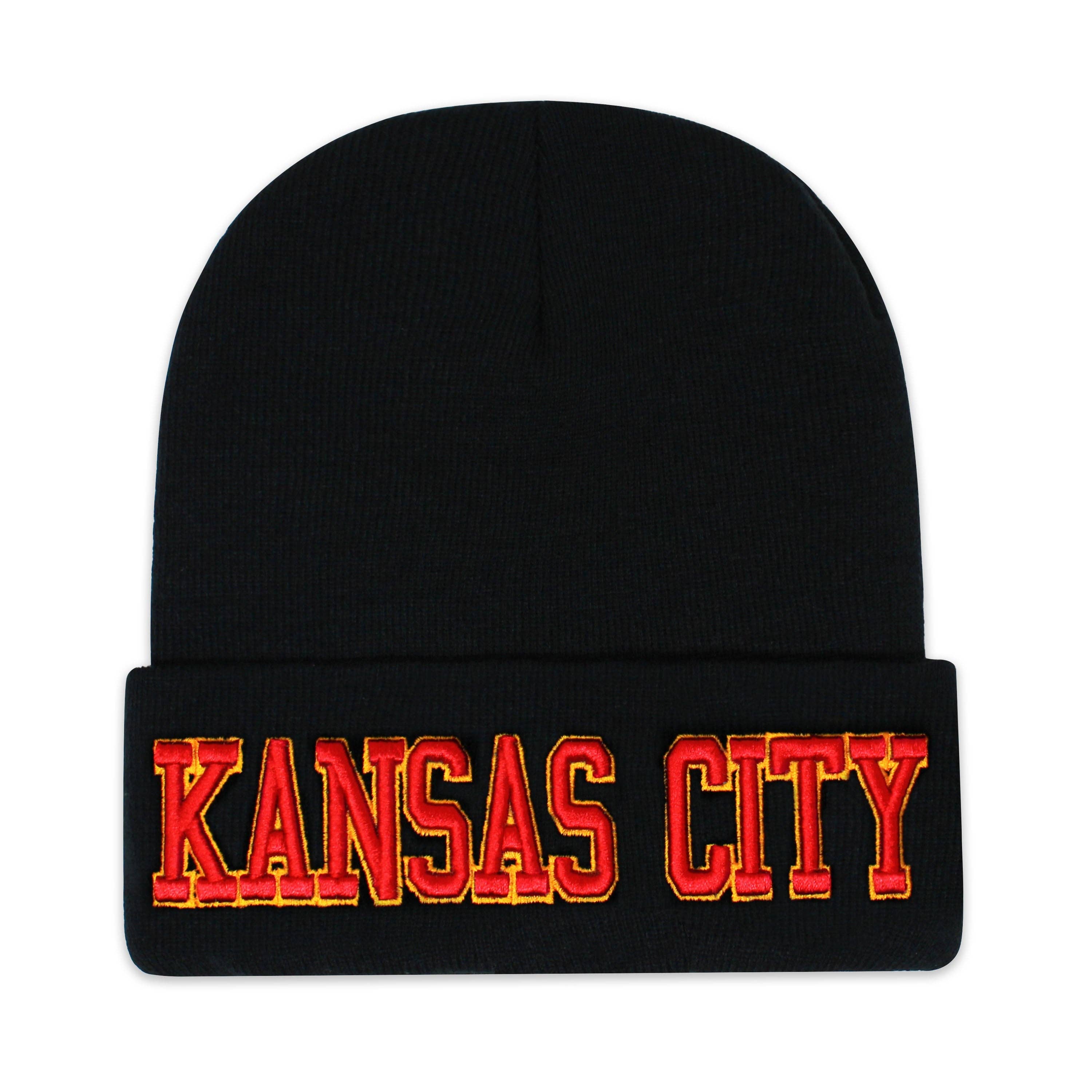 ChoKoLids - Vente Bonnet – unisexe - Bonnets noirs en tricot brodé 3D Football Sports Team City15