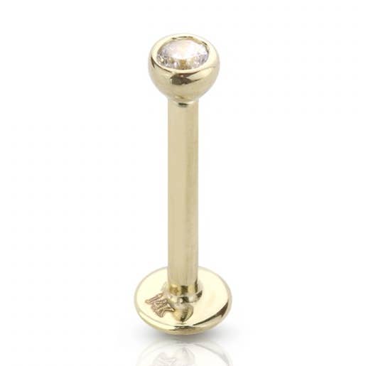 LABRET MONROE À FILETAGE INTERNE EN OR 14 CARATS AVEC GEMME PRESSÉE pour la vente par CRAVE