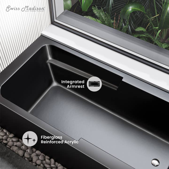 Swiss Madison - Wholesale Bath & Body Set - Voltaire 60" x 30" Right-Hand Drain Bathtub in Matte Black