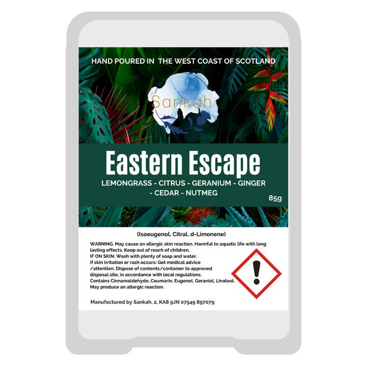 Eastern Escape Scented Wax Melt Clamshell for wholesale by Sankah