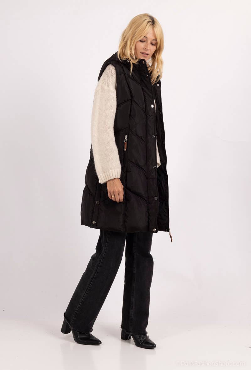 Saturne Paris - BIG SIZE EXCLUSIVE - Wholesale Outerwear Vest - Women's - Quilted Sleeveless Puffer Vest - Plus Size TG5820