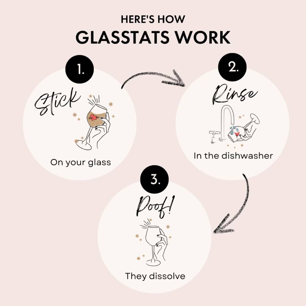 GlassTats - Vente Marqueurs pour verres à vin/cocktail - Marqueurs de boisson d'anniversaire3
