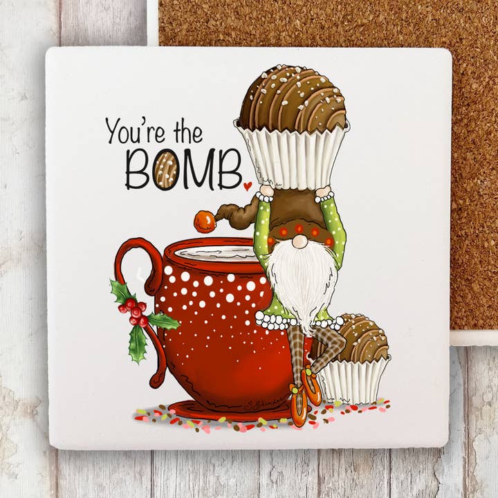 Christmas Chocolate Bomb Stone Coaster für den Großhandel von Avery Lane Gifts