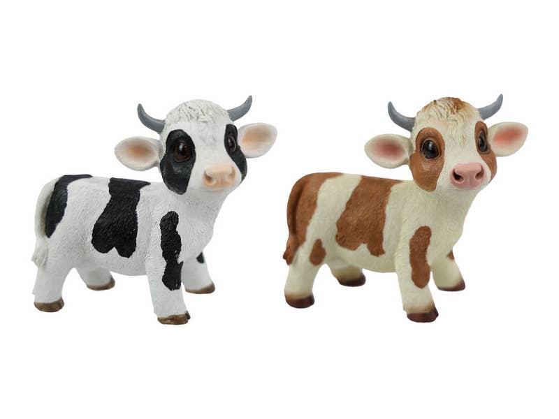 Cubby House by Malmar - Wholesale Decorative figurine - 14cm Standing Cute Spotted Cow 2 Asstd
