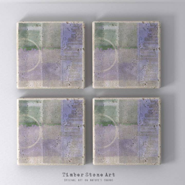 MAIN_ABS34_445 - Set Of 4 Natural Stone Coasters for wholesale by Timber Stone Art