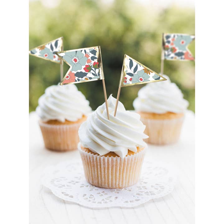 Tim&Puce Factory - Wholesale Cocktail Pick - FLOWER AND GOLD COCKTAIL PICKS X 101