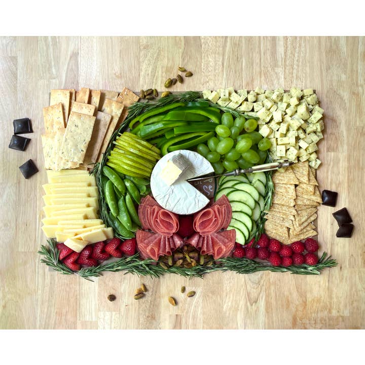 Color Box Design & Letterpress - Wholesale Cheese Board - Charcuterie Cheat Sheet | Wreath