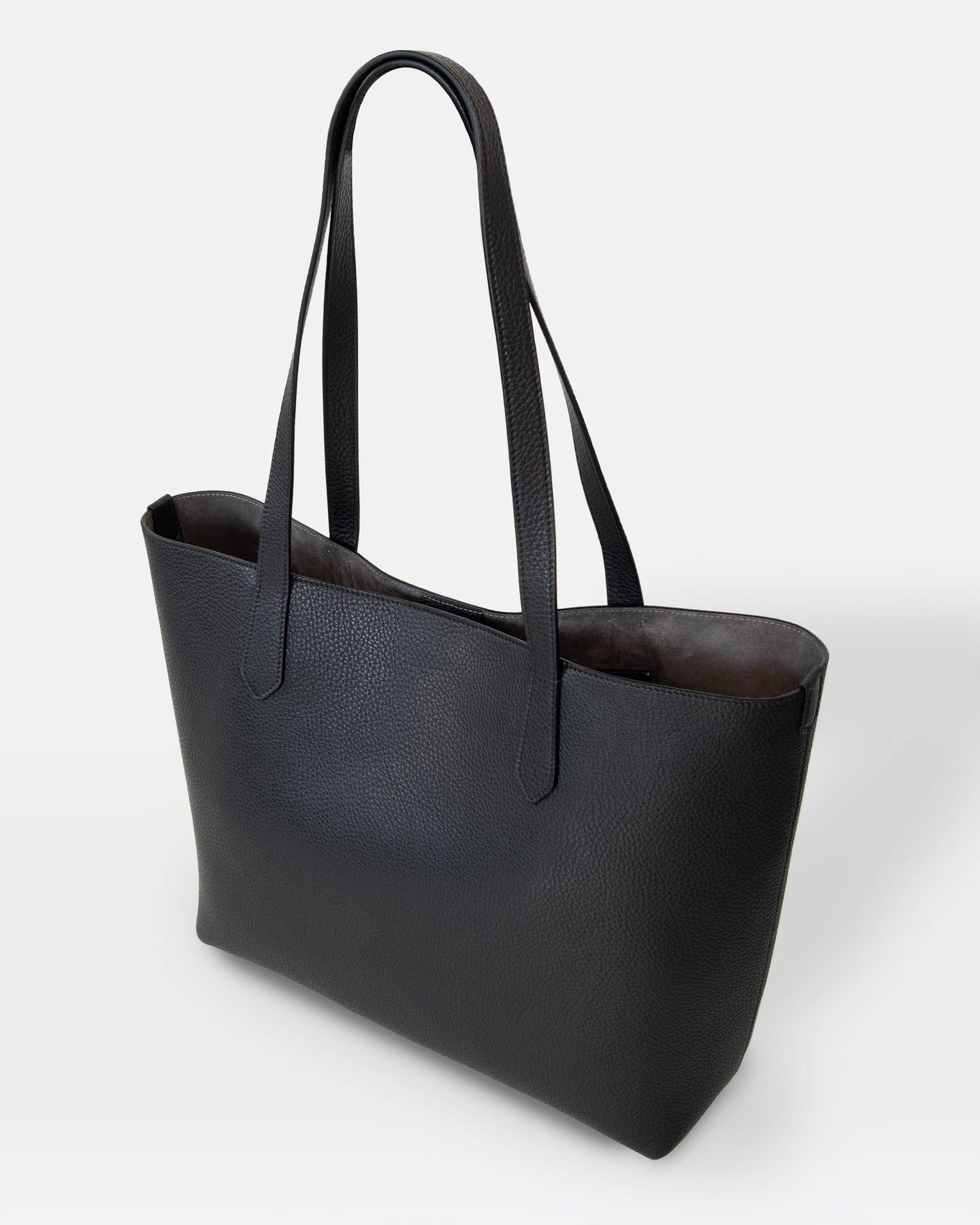 MODHER - Venta al por mayor Bolsa de asa- Mujer - Bolso grande de piel con interior negro y gris3