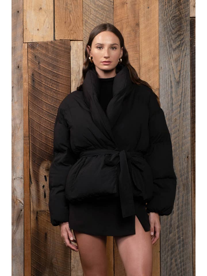 The Workshop Studio - Wholesale Jacket - Women's - WAIST TIE PUFFER JACKET