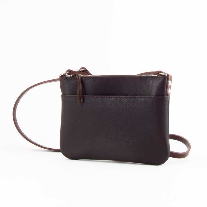 Lightweight Brown Leather Hip Bag for wholesale by TILT//SHIFT Leatherworks