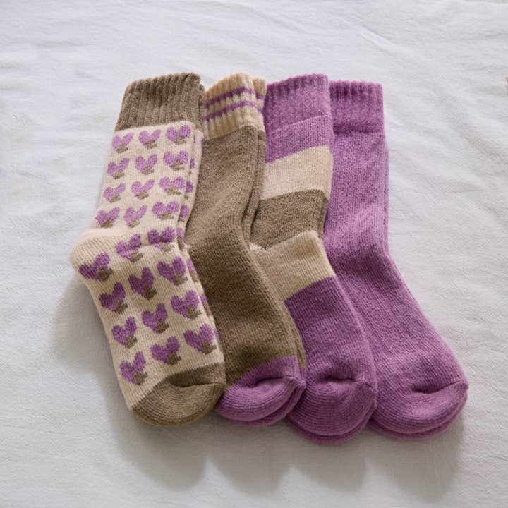 Women's Purple Wool Socks for Winter - Thick & Warm for wholesale by Happy Knits