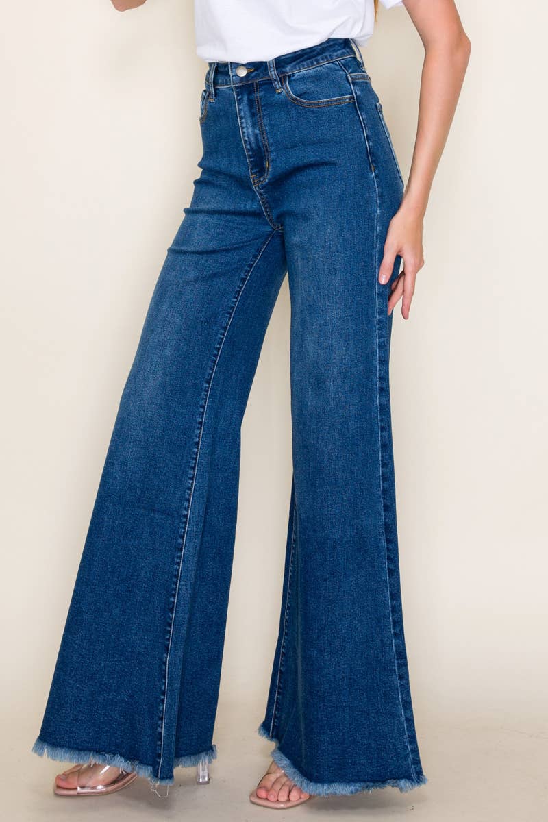 O2 Denim - Wholesale Jeans - Women's - PW511DK Wide Leg Denim Jeans  2