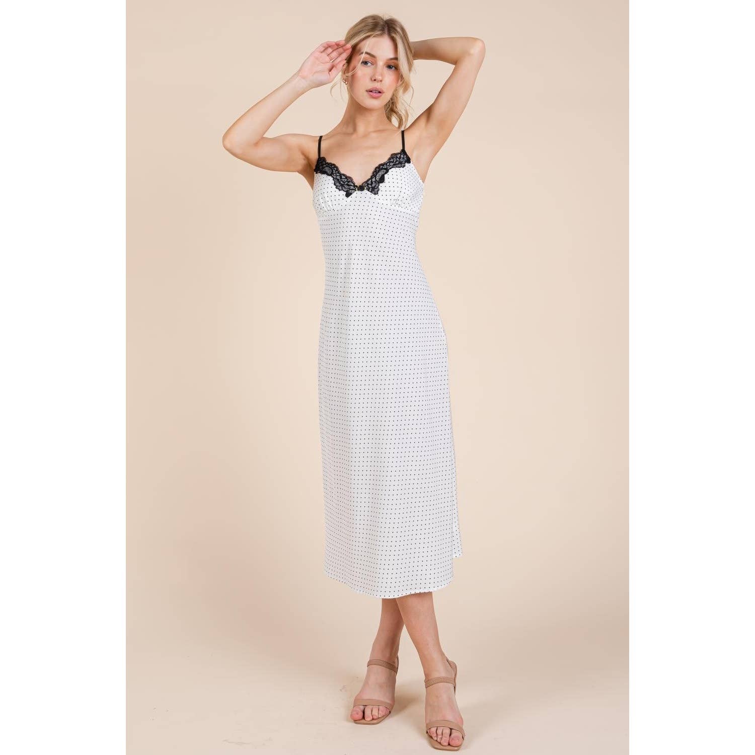 Honey Mango - Wholesale Dress - Women's - Polka dot midi dress4