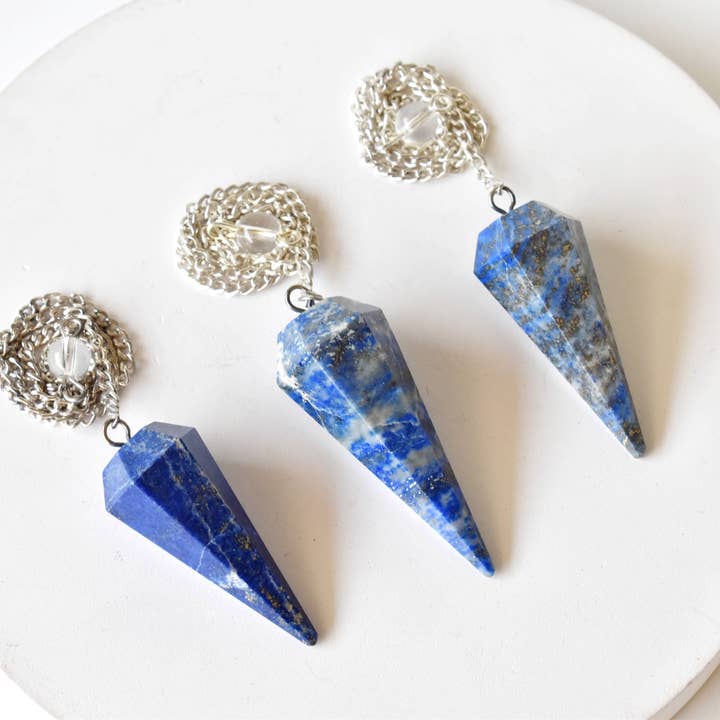 Soothing Crystals - Wholesale Spiritual Stone/Crystal - Dowsing Pendulum | Lapis Lazuli | Faceted Crystal Pendulum7