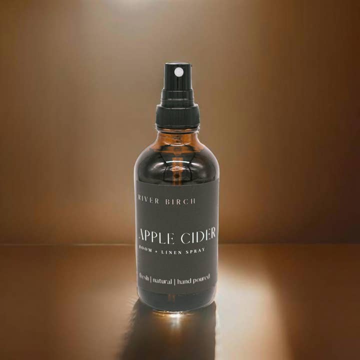 River Birch Candles - Wholesale Room & Linen Spray - Apple Cider - 4 oz Amber Glass Room + Linen Spray1