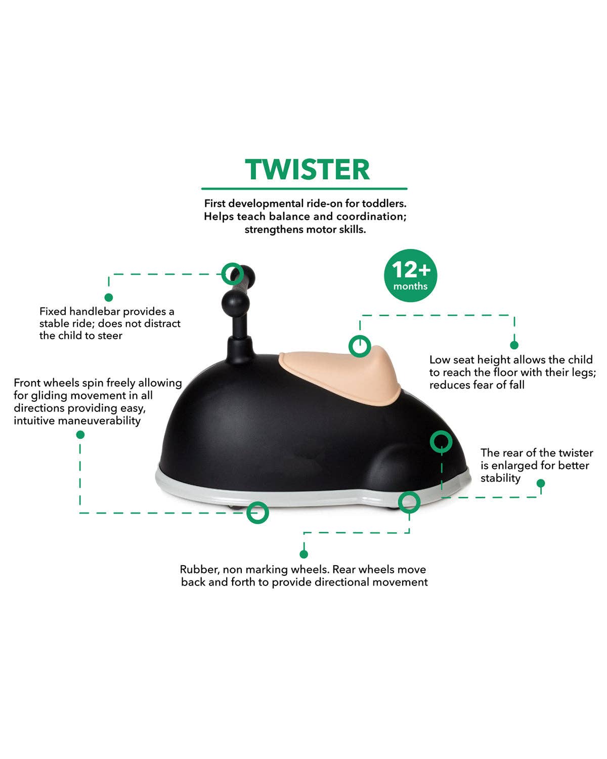 Ride-On TWISTER Black for wholesale on Faire2