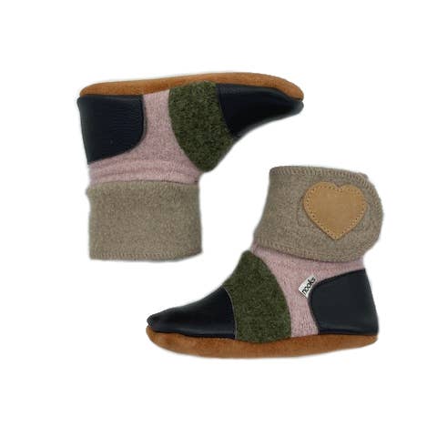 Nooks Design - Wholesale Booties - Baby - Peony Felted Wool Booties2