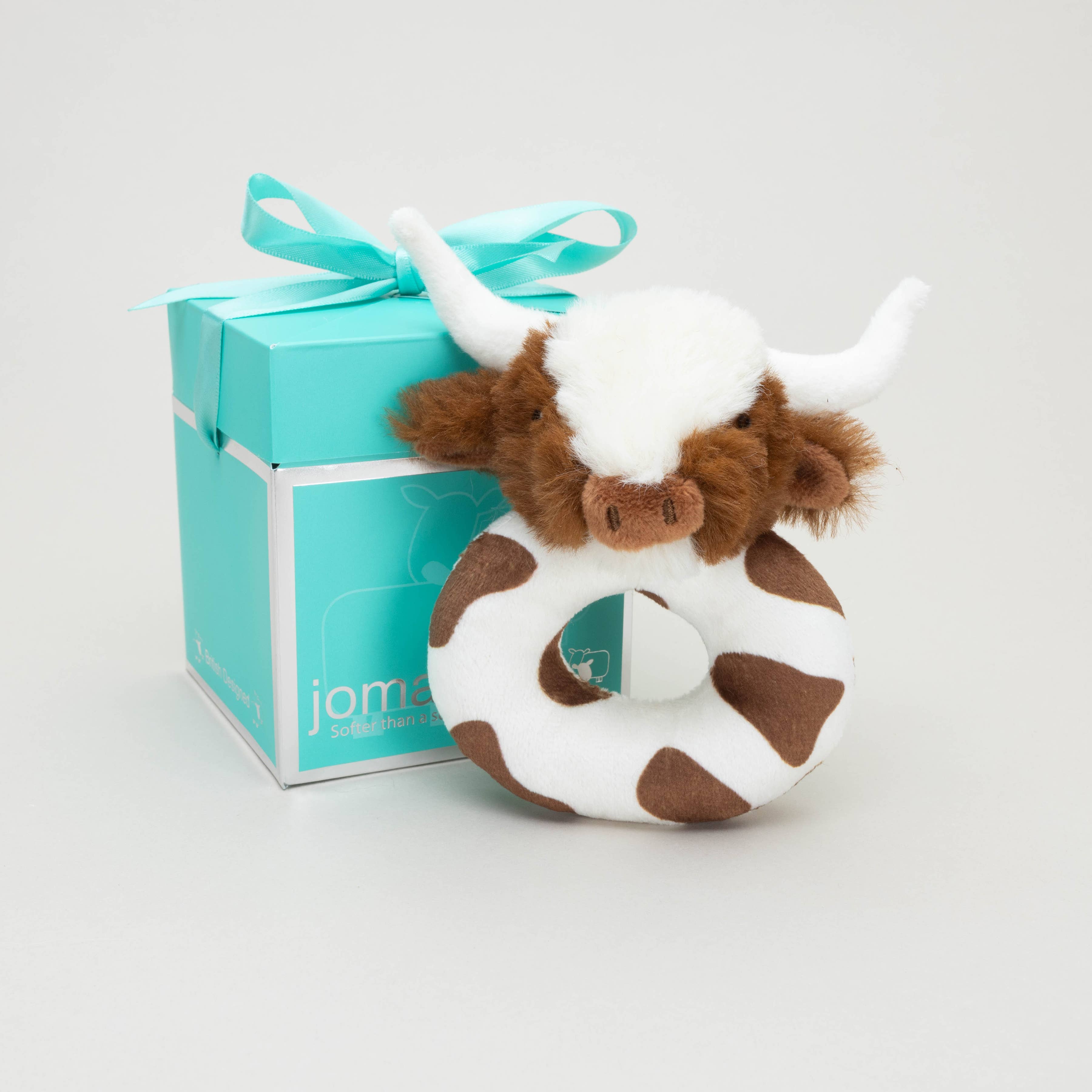 Jomanda Soft Toys & Accessories - Wholesale Handheld Rattle - Baby - Texas Longhorn Highland Brown Cow Baby Plush Rattle 10cm2