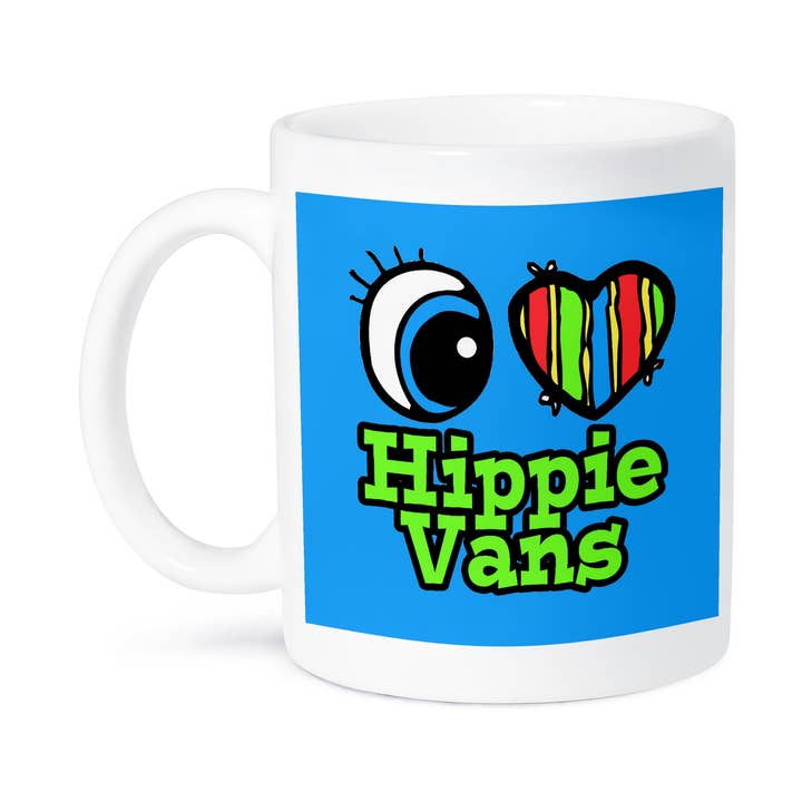 3dRose, Bright Eye Heart I Love Hippie Vans, Mug for wholesale by 3dRose