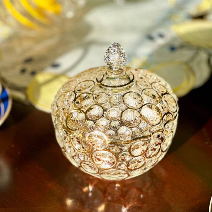 STP - Wholesale Decorative Jar - Vintage Lisboa Bohemian Style Hand-painted Glass Candy Jar