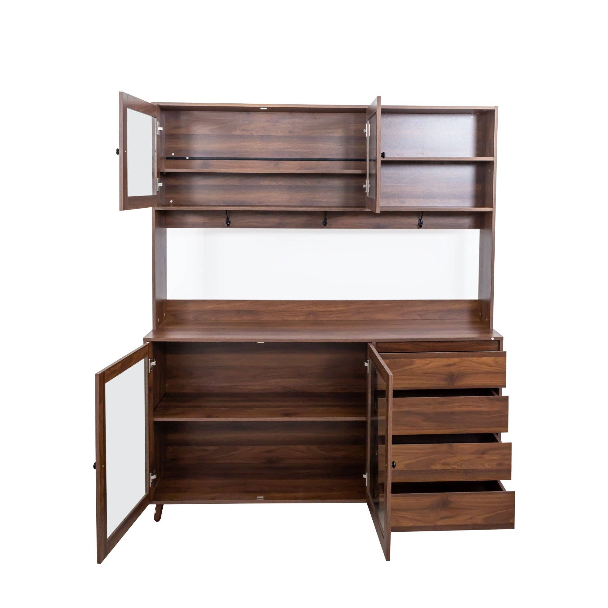 HOMYCASA DESIGN INC - Wholesale Cabinet - 63" Walnut Salon Multi-Functional Hairdressing Tool Cabinet10