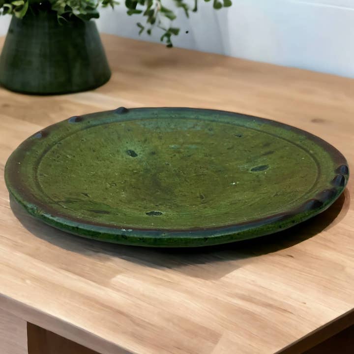 Moroccantastics - Wholesale Dinner Plate - Discover Authentic Tamegroute Green Glazed Pottery: Set of 6 Plates