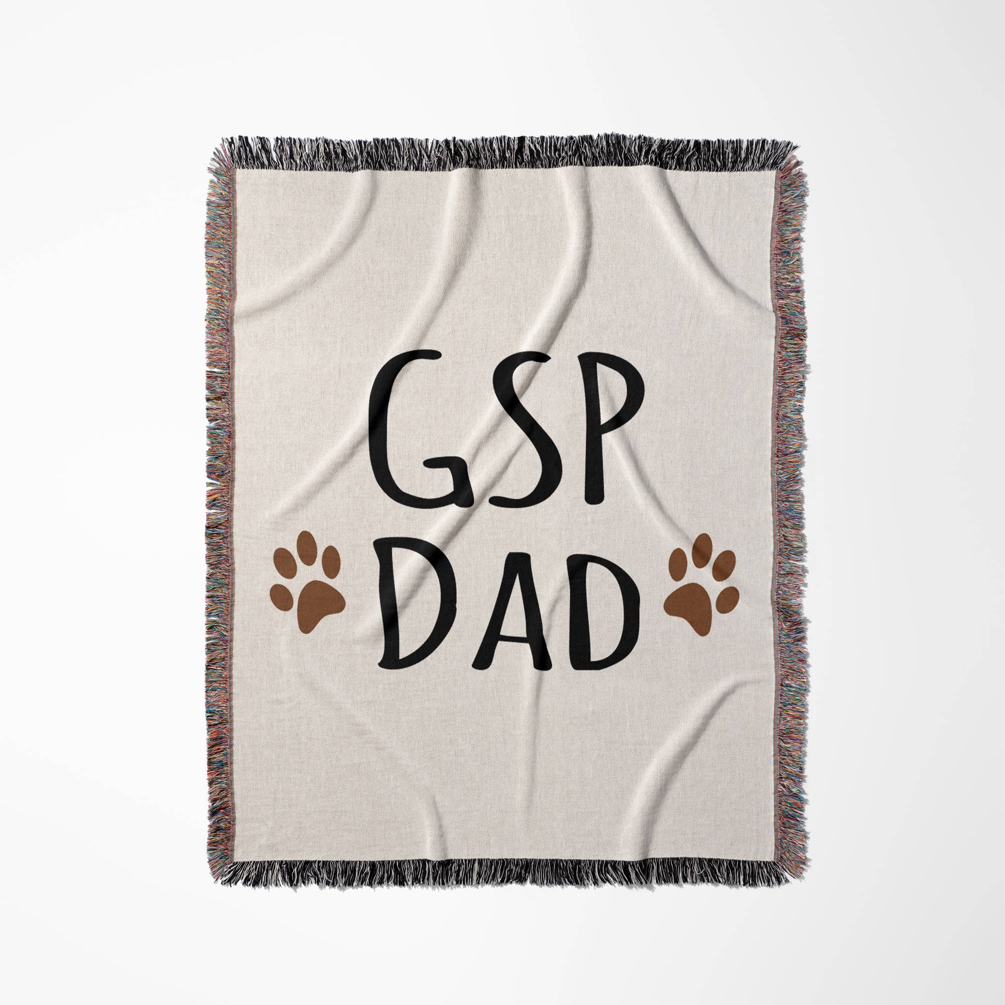 3dRose - Wholesale Throw Blanket - 3dRose, GSP Dog Dad - German Shorthaired Pointer - short-haired doggie by breed brown paw prints doggy love, Blanket0