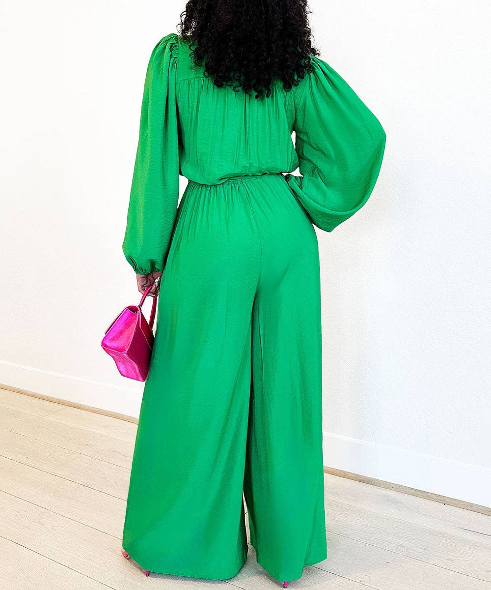 Aria Romance – Engroshandel Jumpsuit - Dame – Langærmet Højtaljet Buksedragt med Vide Ben13