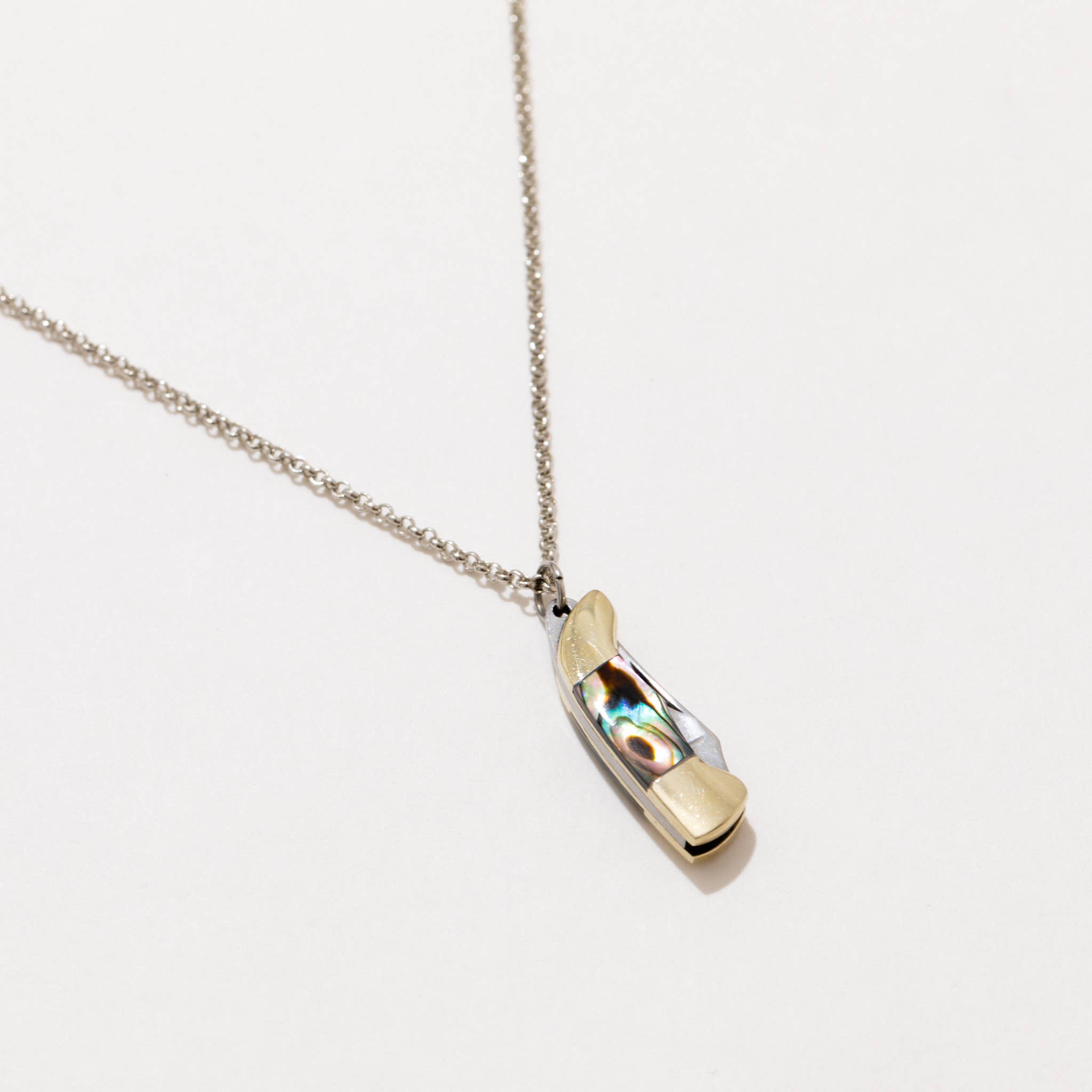 Larissa Loden - Wholesale Pendant/Charm Necklace - Judith Gold or Silver Abalone Utility Safety Necklace3