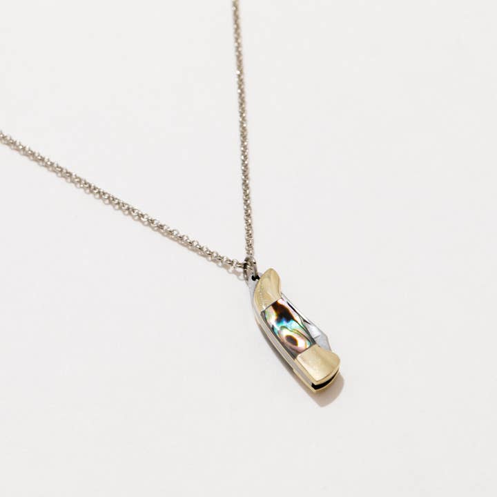 Larissa Loden - Wholesale Pendant/Charm Necklace - Judith Gold or Silver Abalone Utility Safety Necklace3
