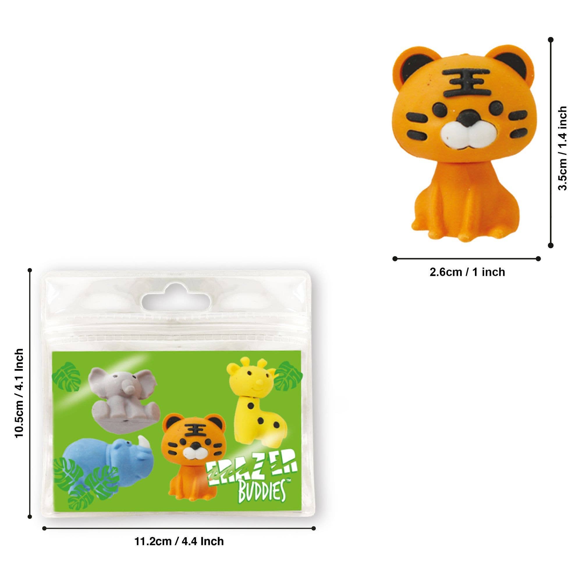 Deluxebase – wholesale Eraser – Erazer Buddies - Wild Animals Rubber Set2