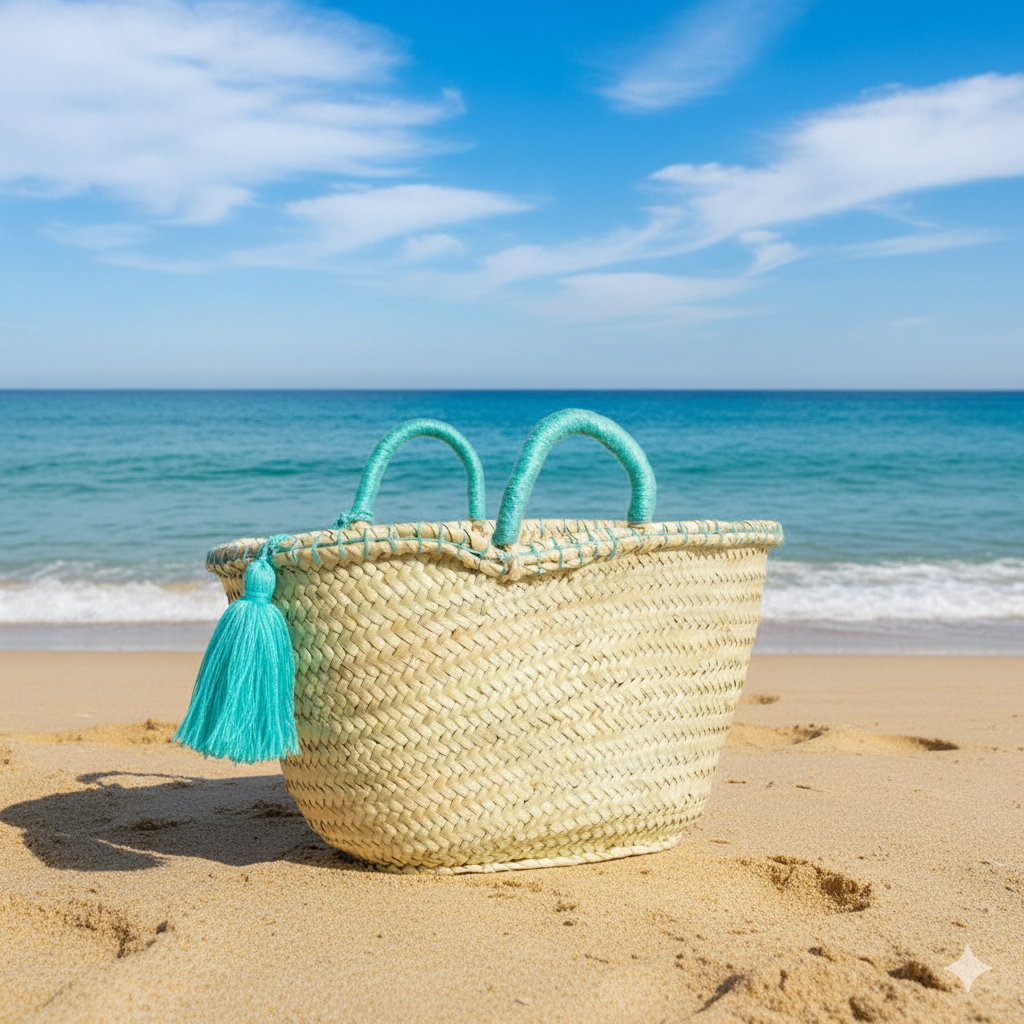 craftberber – wholesale Beach bag – Boho bag tassels, French market bag, Beach bag, wicker bag 1