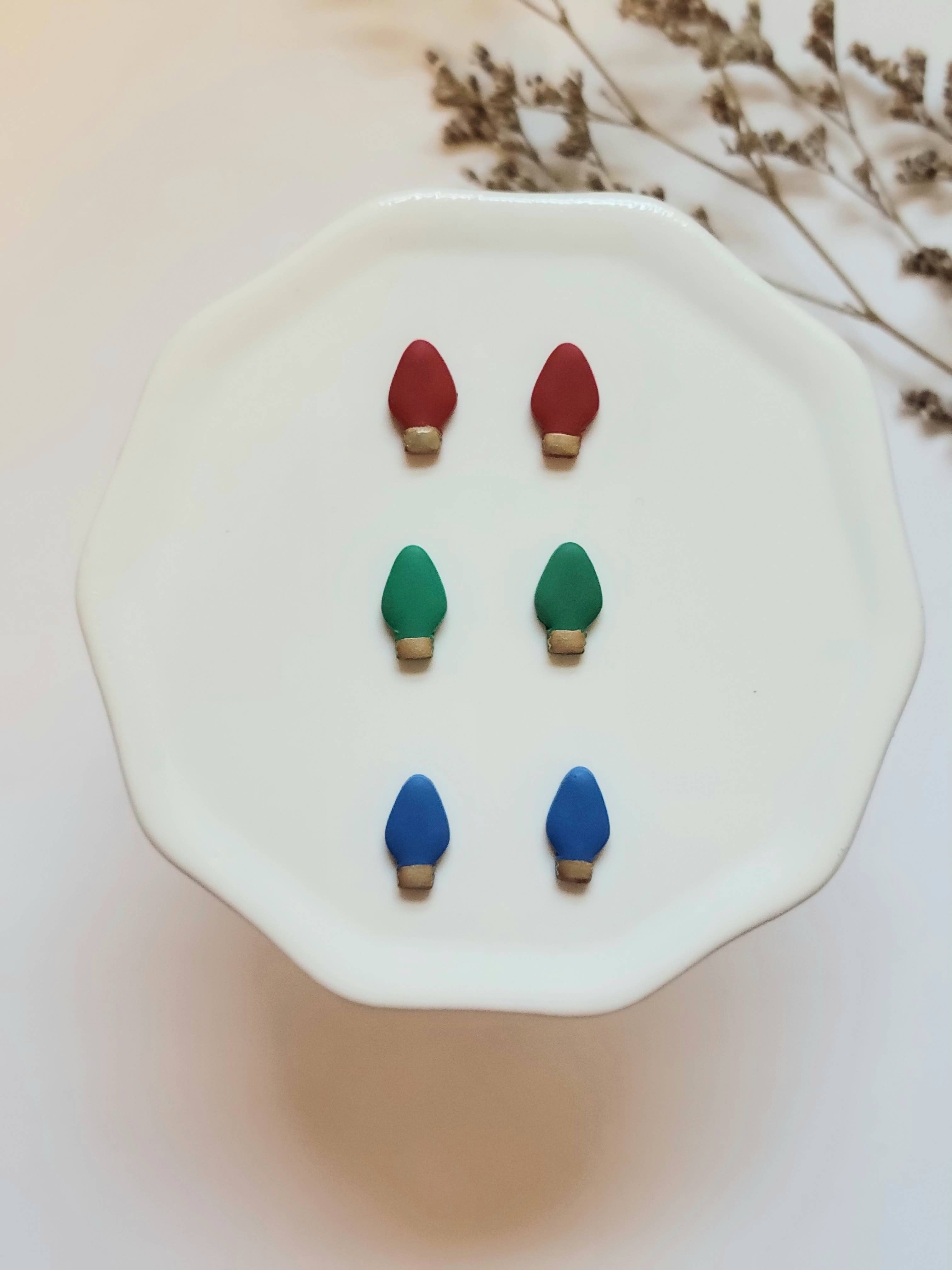 Harper Klay Co - Wholesale Stud/Post Earrings - The Christmas Lights Studs - Polymer Clay Earrings 3
