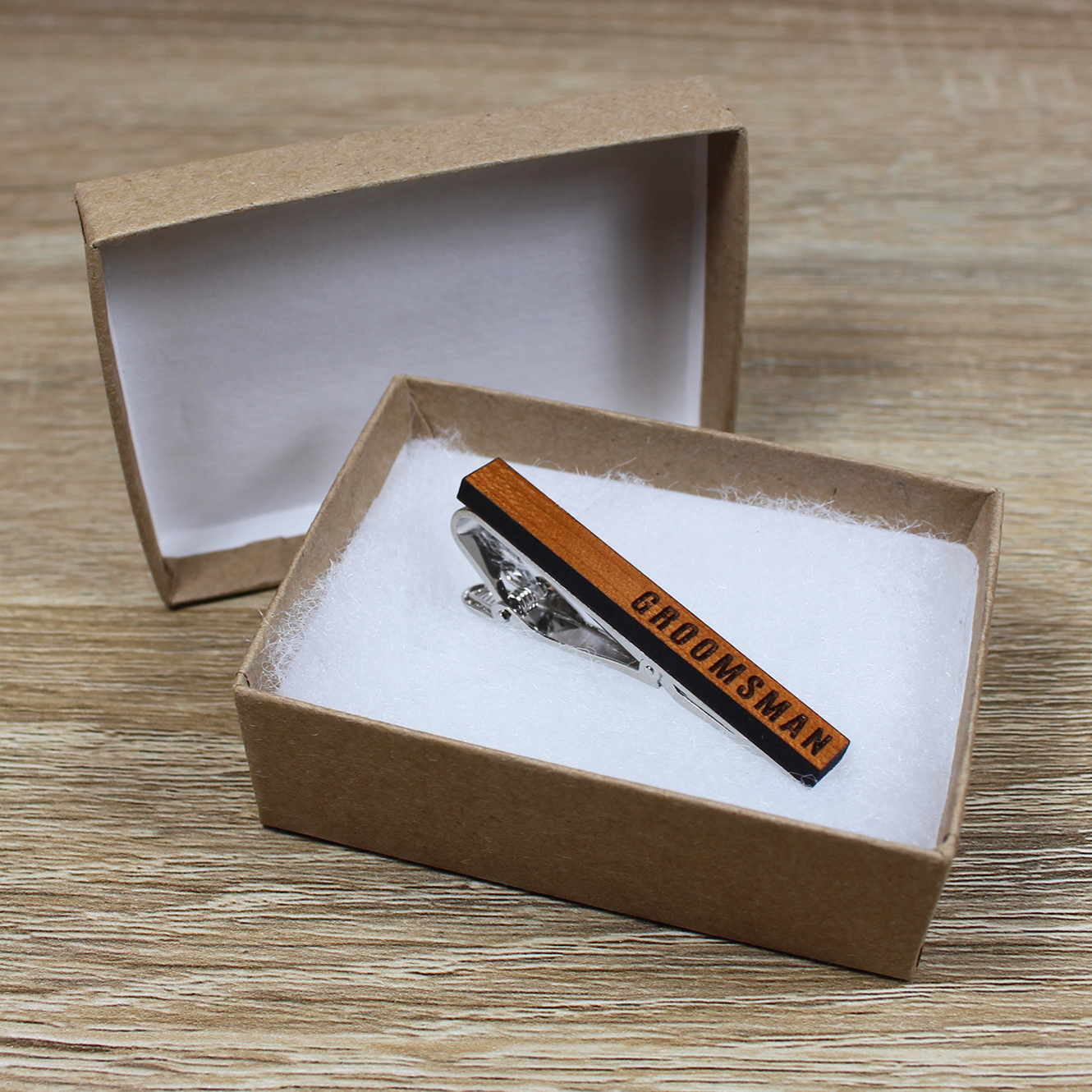 Groomsman Gear - Wholesale Tie Clip - Men's - Personalized Tie Clip | Cherry Wood2