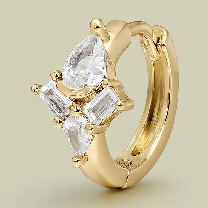 GOLD NOUR HOOP PIERCING EARRING for wholesale by EarCandy Jewelry