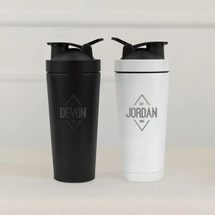 Weddingstar Inc. - Wholesale Insulated mug/tumbler - Stainless Steel Protein Shaker Cup - Diamond Emblem8