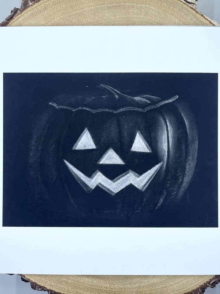 Jack-O-Lantern Charcoal Print for wholesale by Burning Branches Creatives