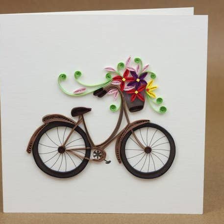 BICYCLE 2 Quilling Greeting Card for wholesale by Origamo