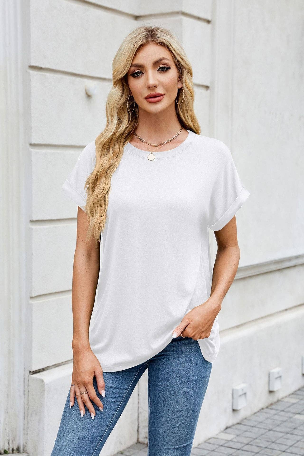Lovesoft - Wholesale T-Shirt - Women's - Round Neck Loose Short Sleeve T-Shirt Top3