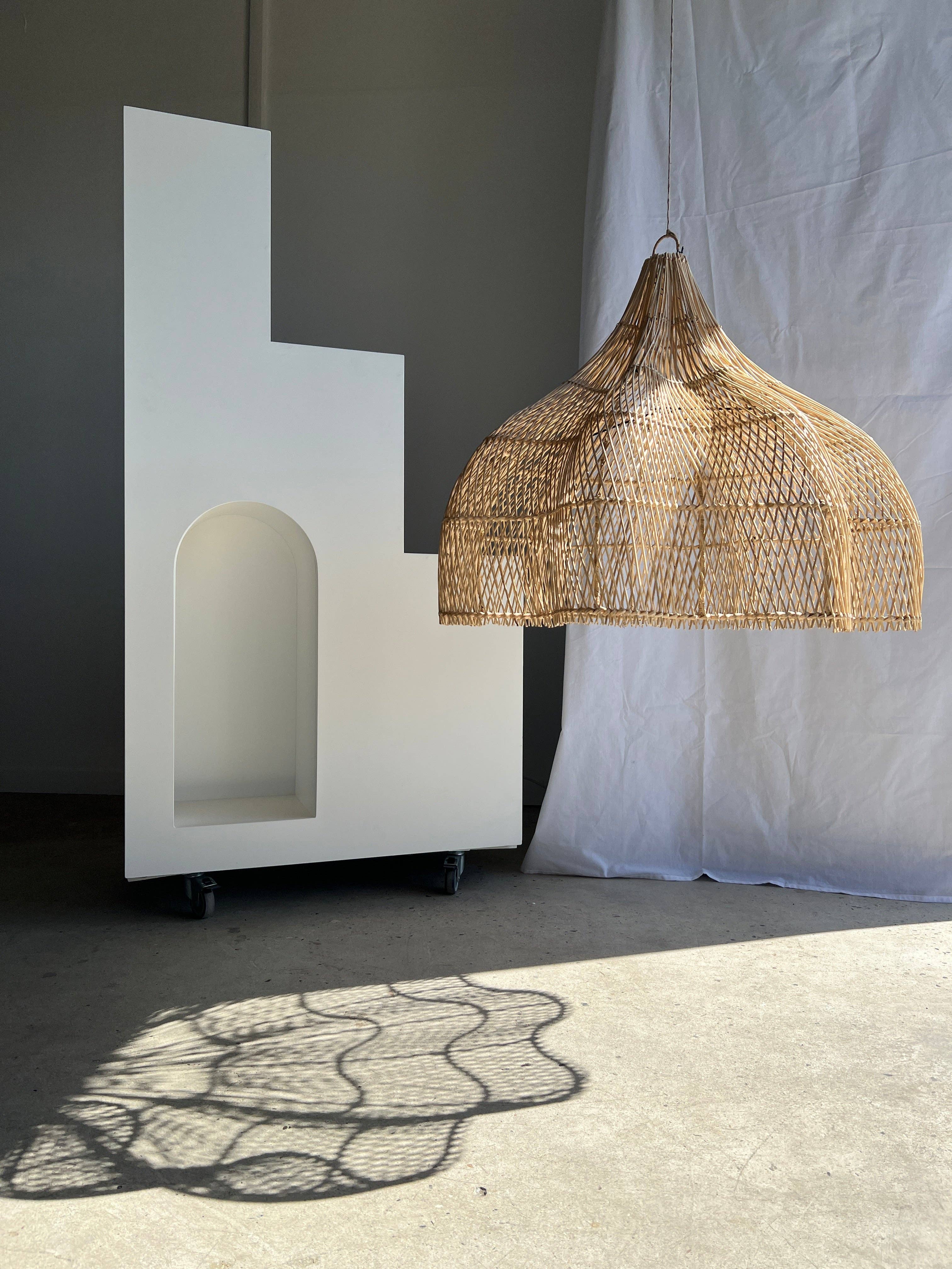 Office Objets - Wholesale Chandelier/Hanging Light - Pendant light, flower-shaped rattan fixture, tulip, corolla H:80cm D80cm34