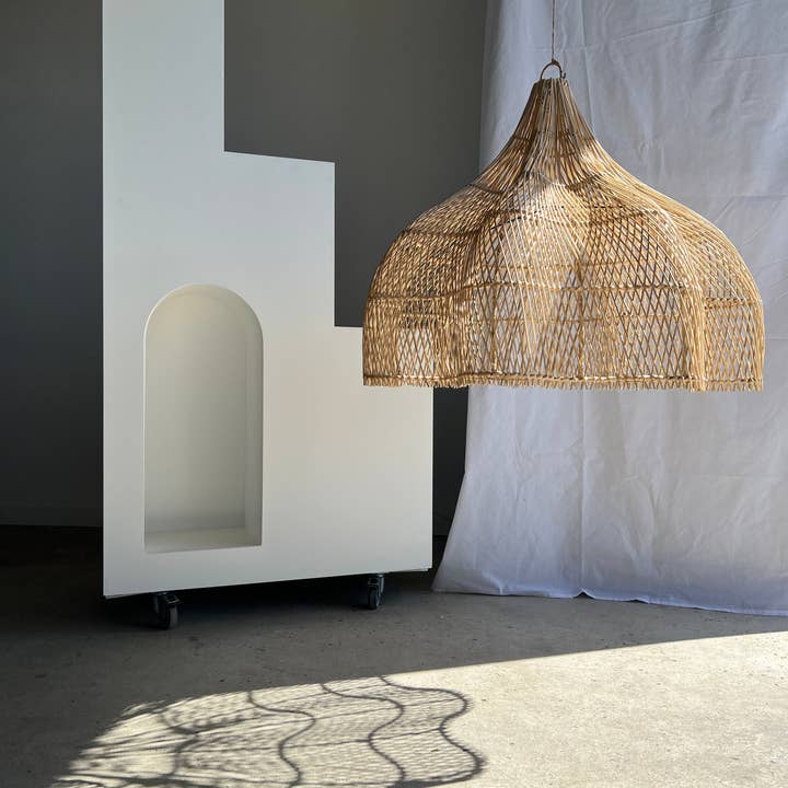 Office Objets - Wholesale Chandelier/Hanging Light - Pendant light, flower-shaped rattan fixture, tulip, corolla H:80cm D80cm34