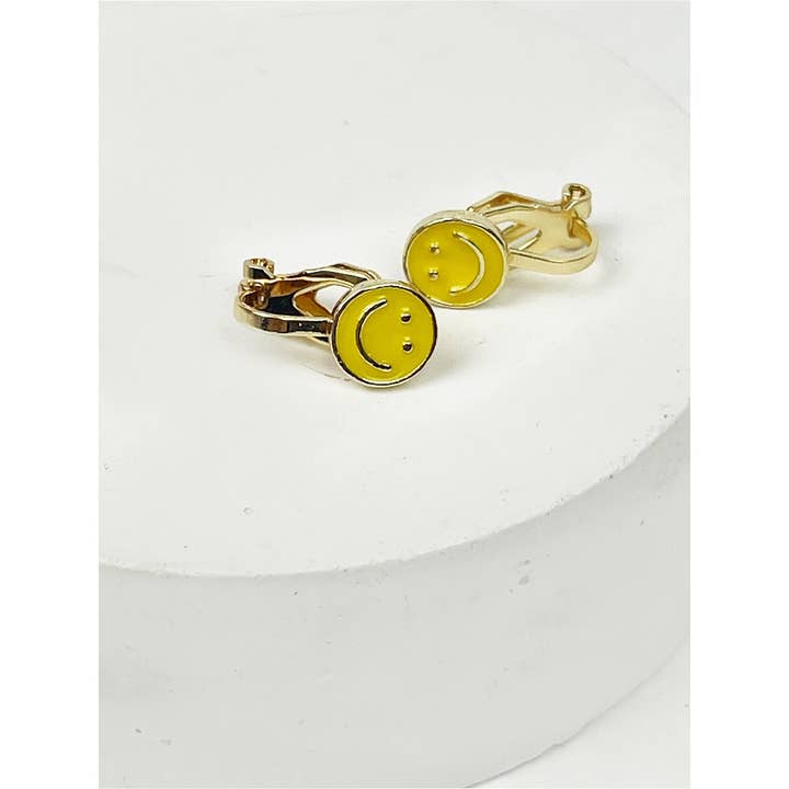 MIX COLOR Smiley Face Clip on Earrings for wholesale on Faire