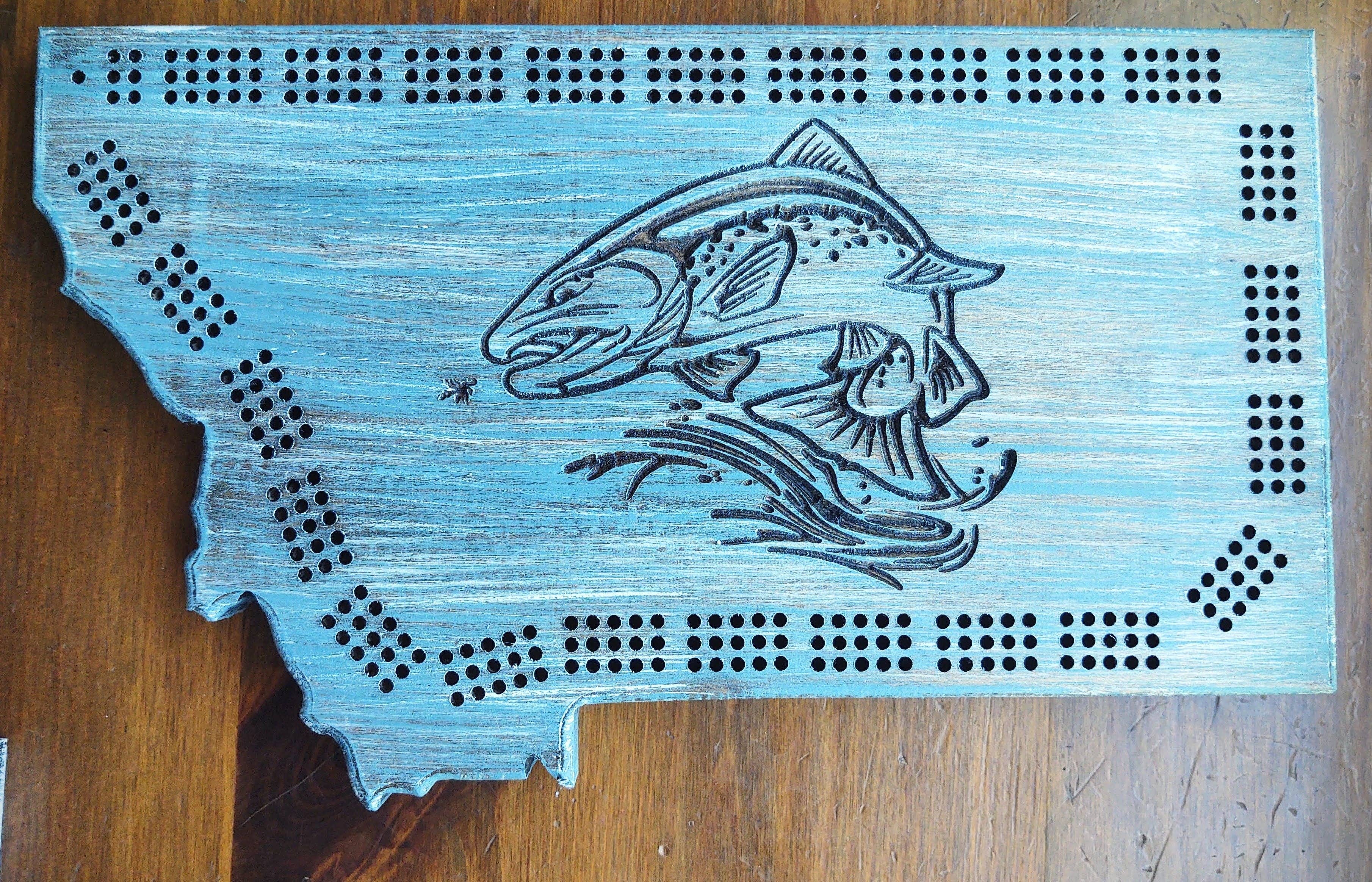 Knotty Pine Woodworks – Großhandel Brettspiele – Cribbage Board - Forelle1