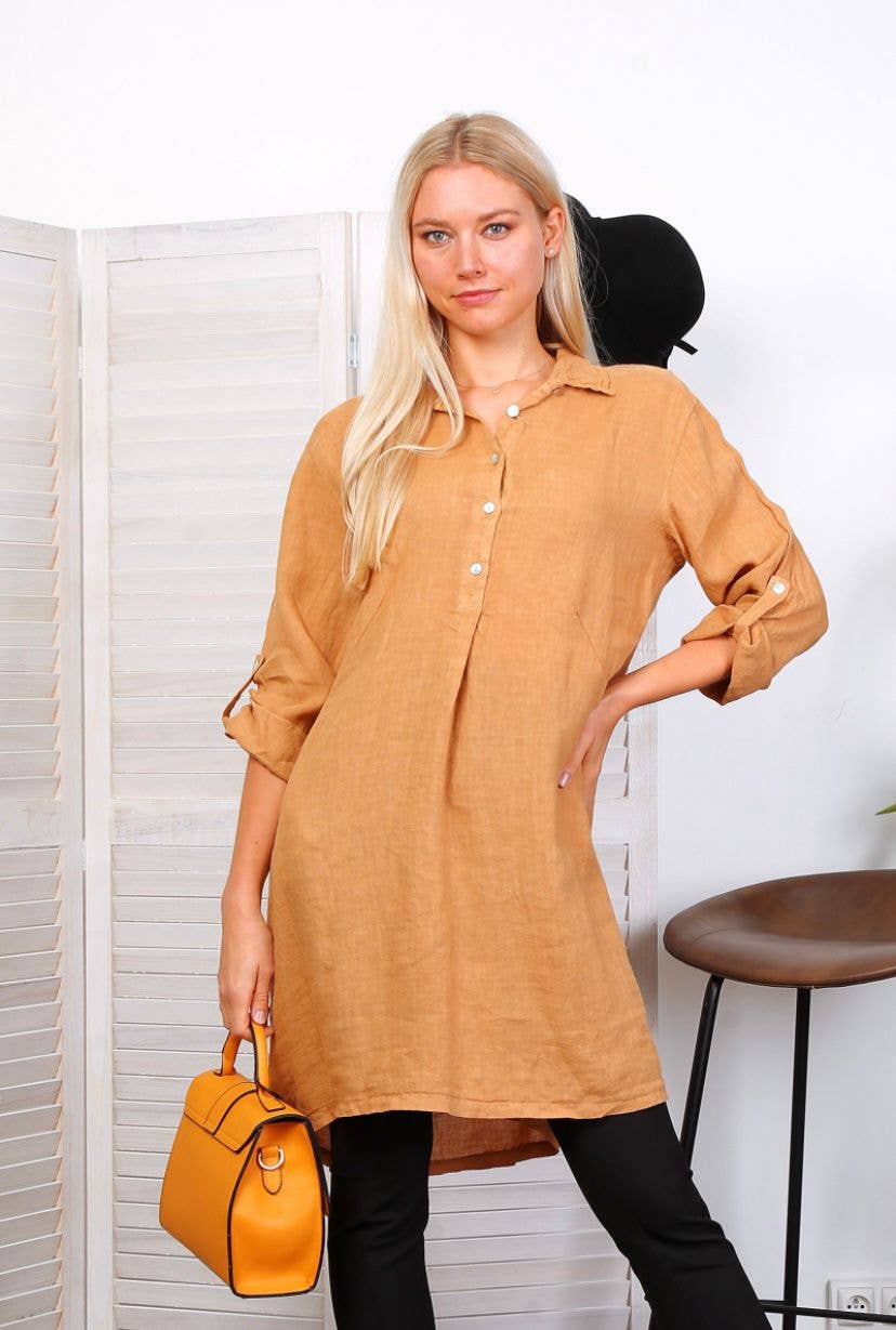 LÉA & LUC – Engroshandel Kjole - Dame – Korte kjoler i 100% hør REF. 13518