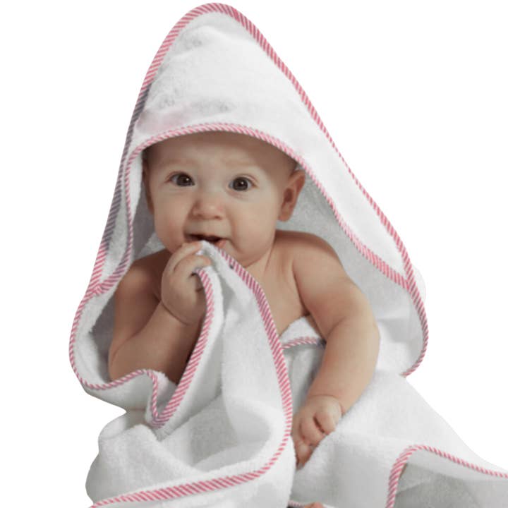 Hooded Towel, Pink for wholesale by Stitch Monograms