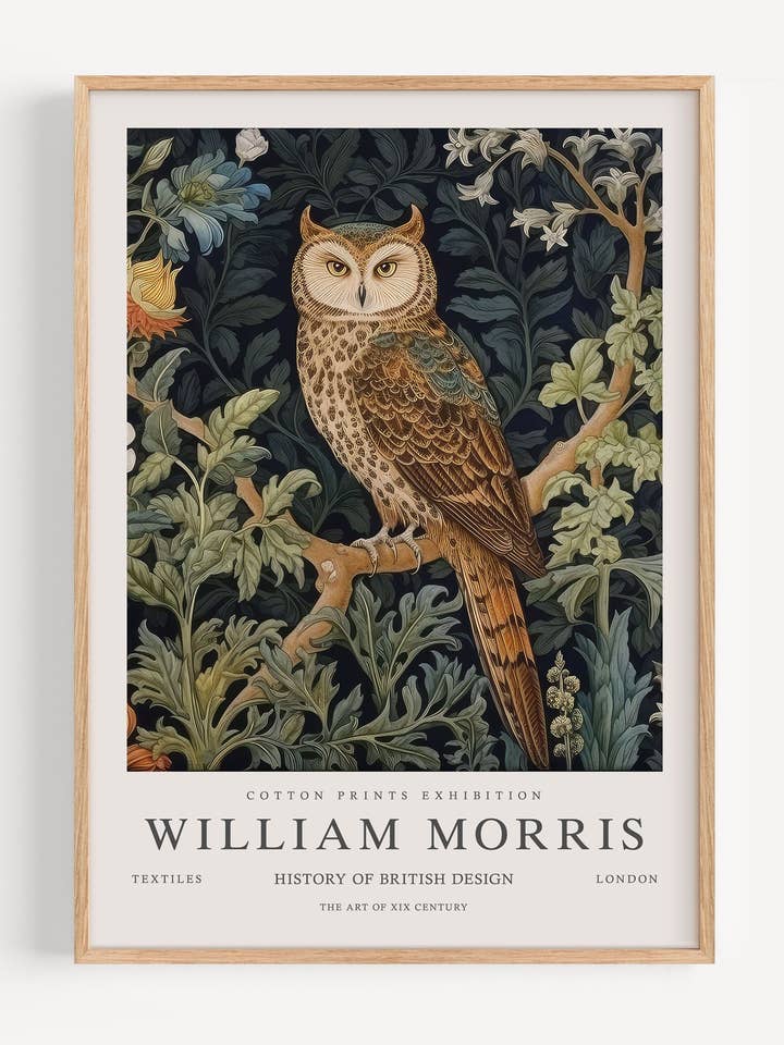 William Morris Owl I53-35 for wholesale by Peardrop Prints