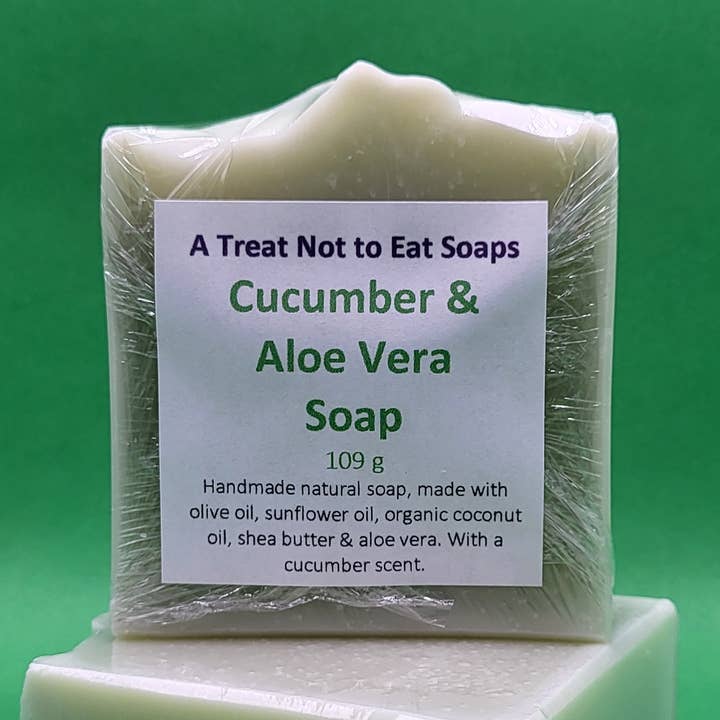 Cucumber & Aloe Vera Soap for wholesale by A Treat Not to Eat Soaps