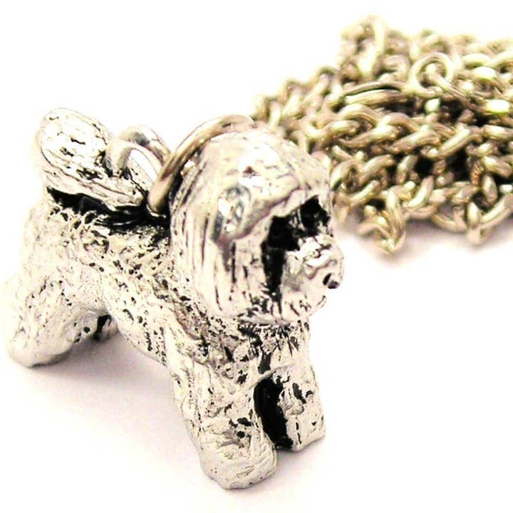 Chubby Chico Charms – wholesale Pendant/charm necklace – Bichon Frise 3D Hand Carved Single Charm Necklace